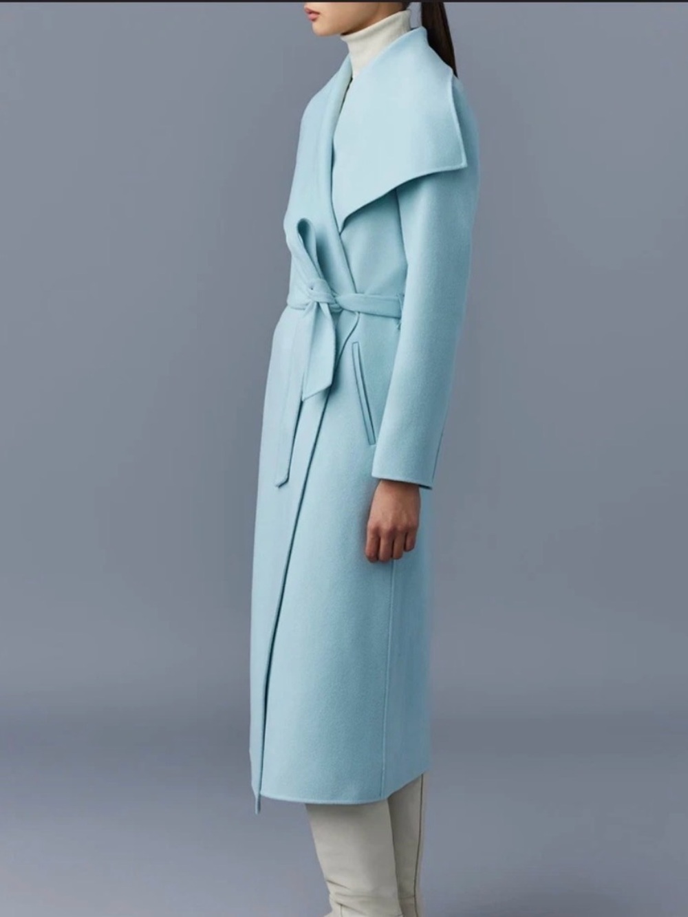 Mackage MAI-CN Double-Face Wool Wrap Coat" - Picture 8 of 11